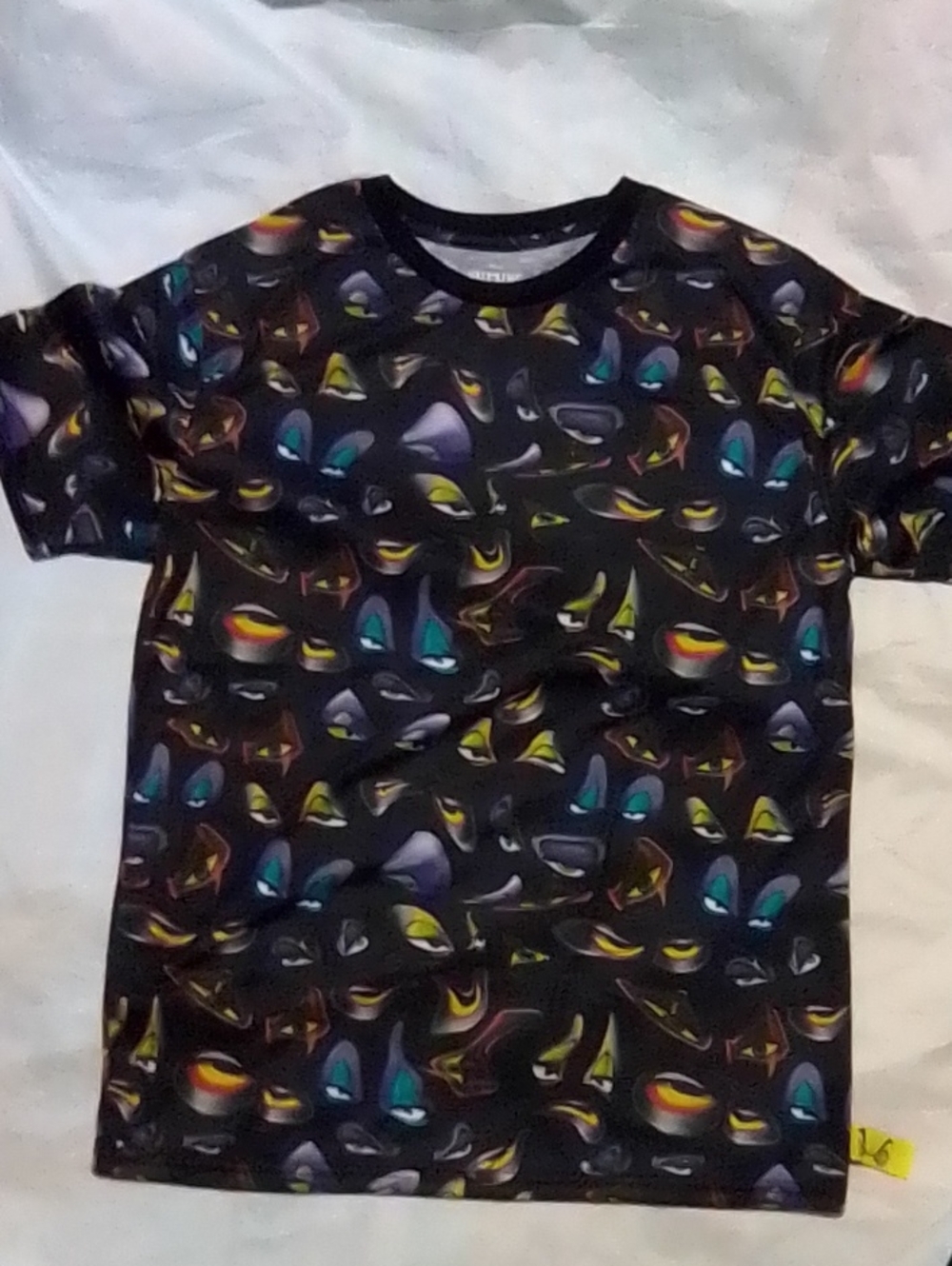 Disney Black Tee with Multicolor Abstract Print